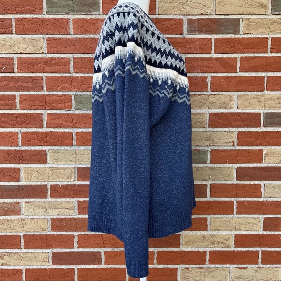 🍁 Original Weatherproof Vintage Since 1948 Indigo Blue Gray Fair Isle Sweater - Picture 4 of 8